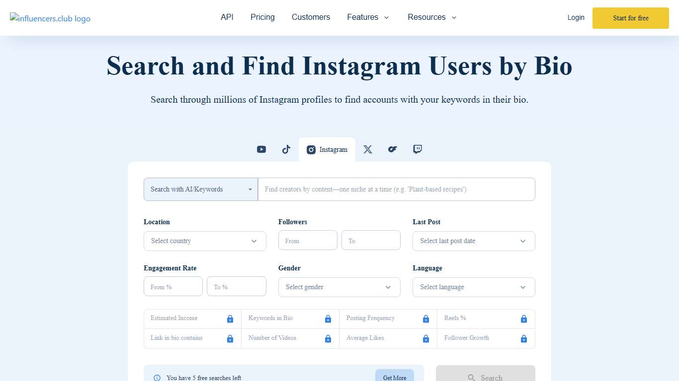 Search and Find Instagram Users by Bio (FREE Tool)